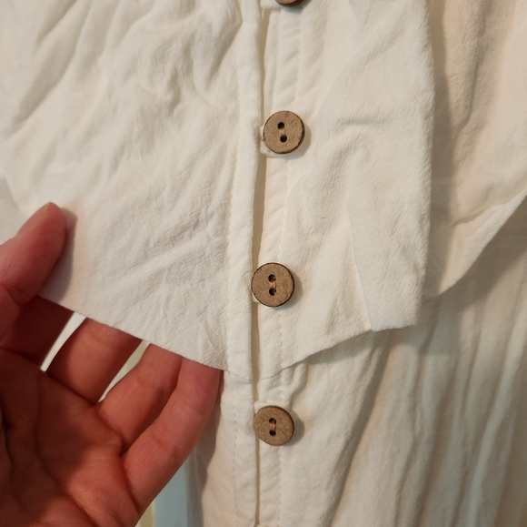 White Romper with Ruffles - Peach Love California - Picture 6 of 7